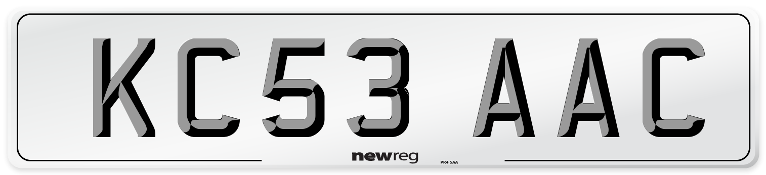 KC53 AAC Number Plate from New Reg